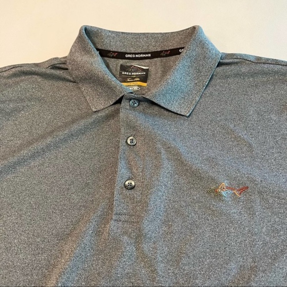 Greg Norman Five Iron Lisso Elba Gray Golf Polo Shirt Mens Large - Picture 3 of 8